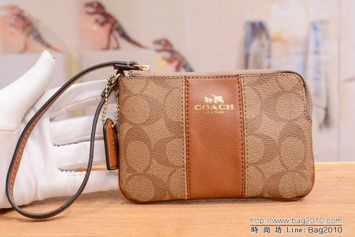 COACH蔻馳 原單級別 COACH 短款零錢包 拉鏈手包 簡單時尚 頭層牛皮 64233  Chz1286